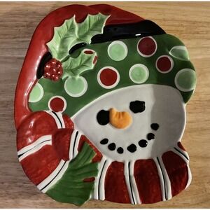 Fitz And Floyd Friends Gather Here‎ Snowman Cookie Plate